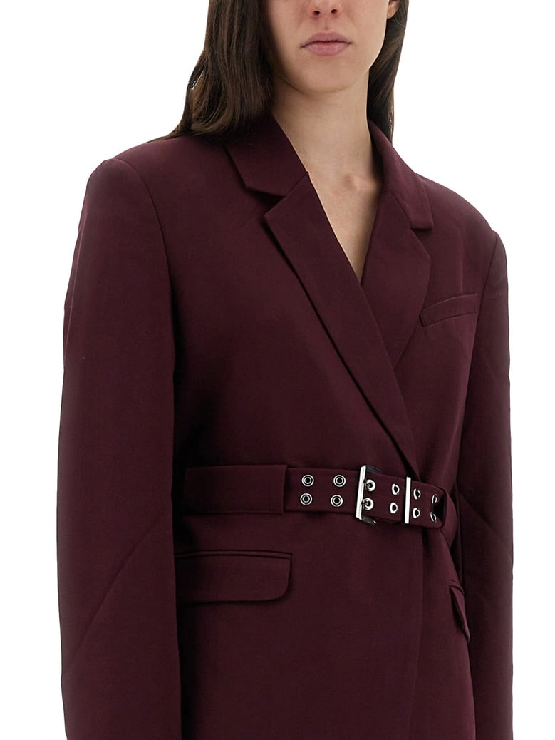 crepe blazer in bordeaux by Selfnex