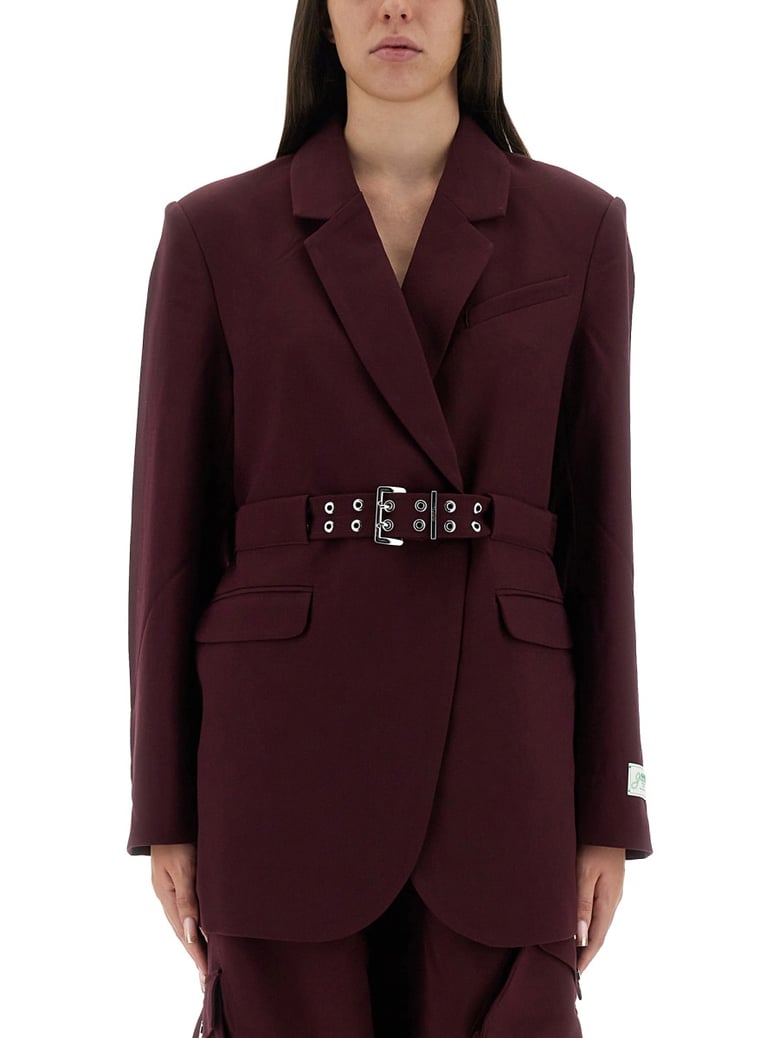 crepe blazer in bordeaux by Selfnex