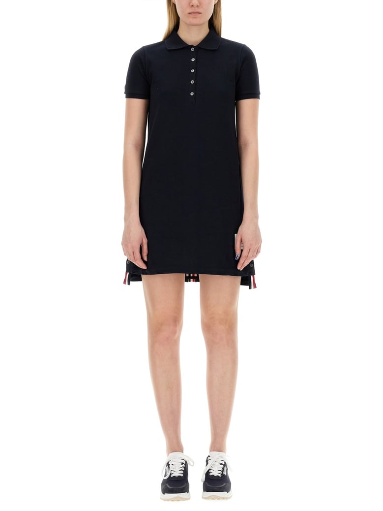 cotton pique polo shirt dress by Selfnex