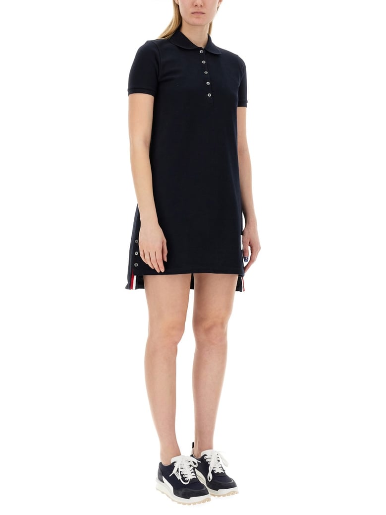 cotton pique polo shirt dress by Selfnex