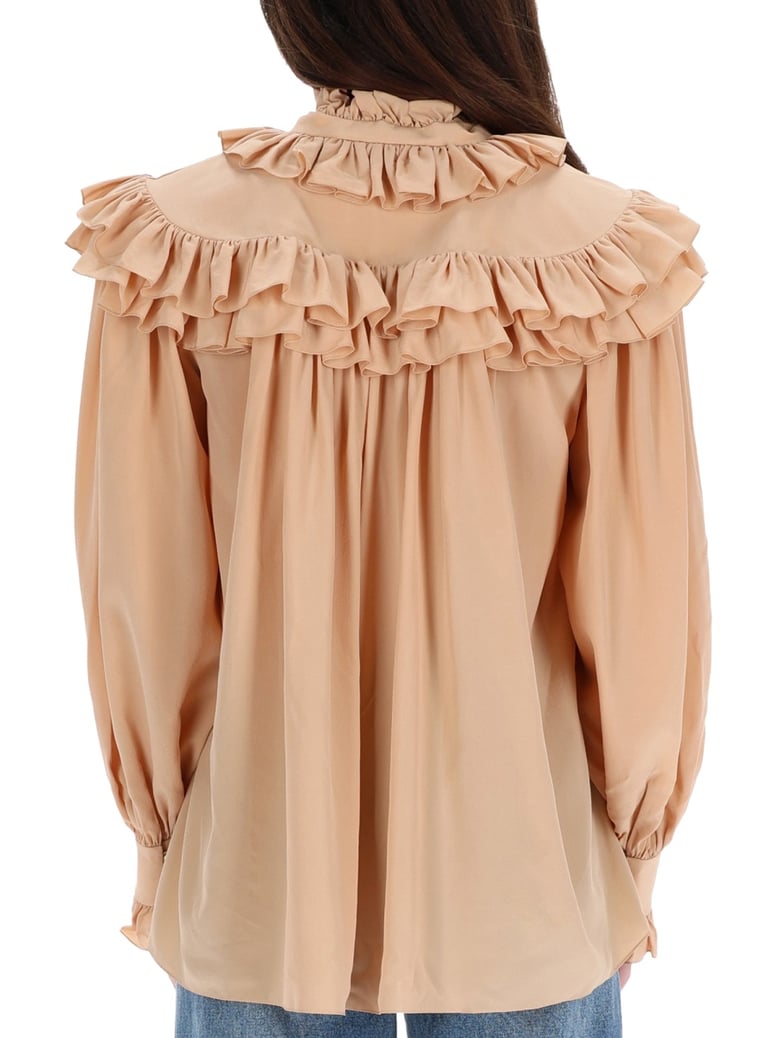 silk shirt in nude by Selfnex