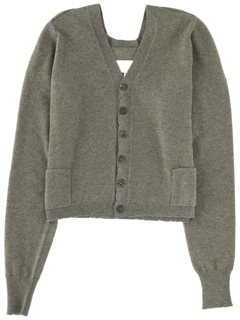 v-neck cropped cardigan by Selfnex