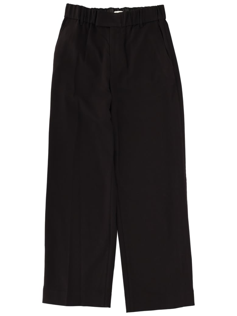 straight leg pants in black by Selfnex