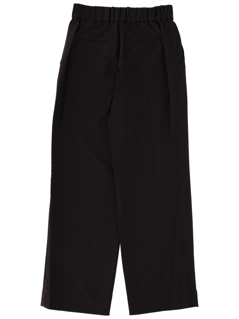 straight leg pants in black by Selfnex