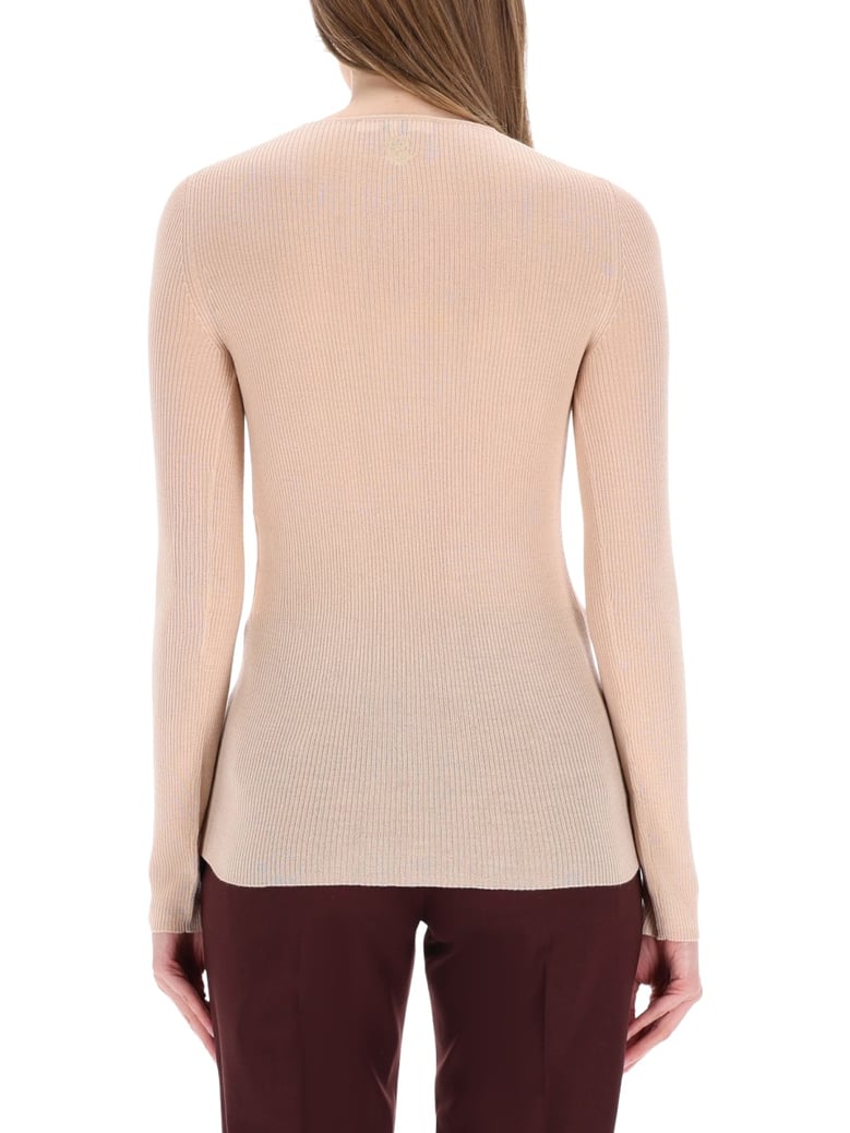 ribbed knit top with buttons by Selfnex