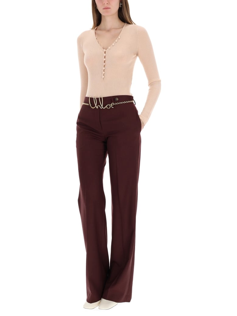 ribbed knit top with buttons by Selfnex