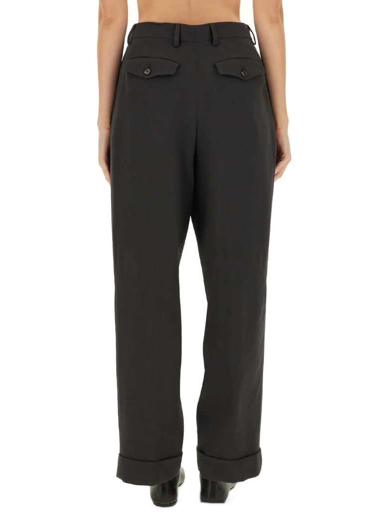wool pants in grey by Selfnex