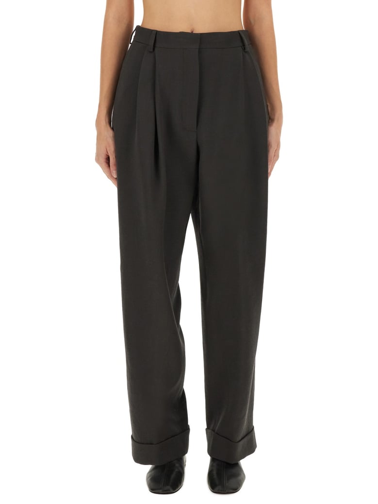 wool pants in grey by Selfnex