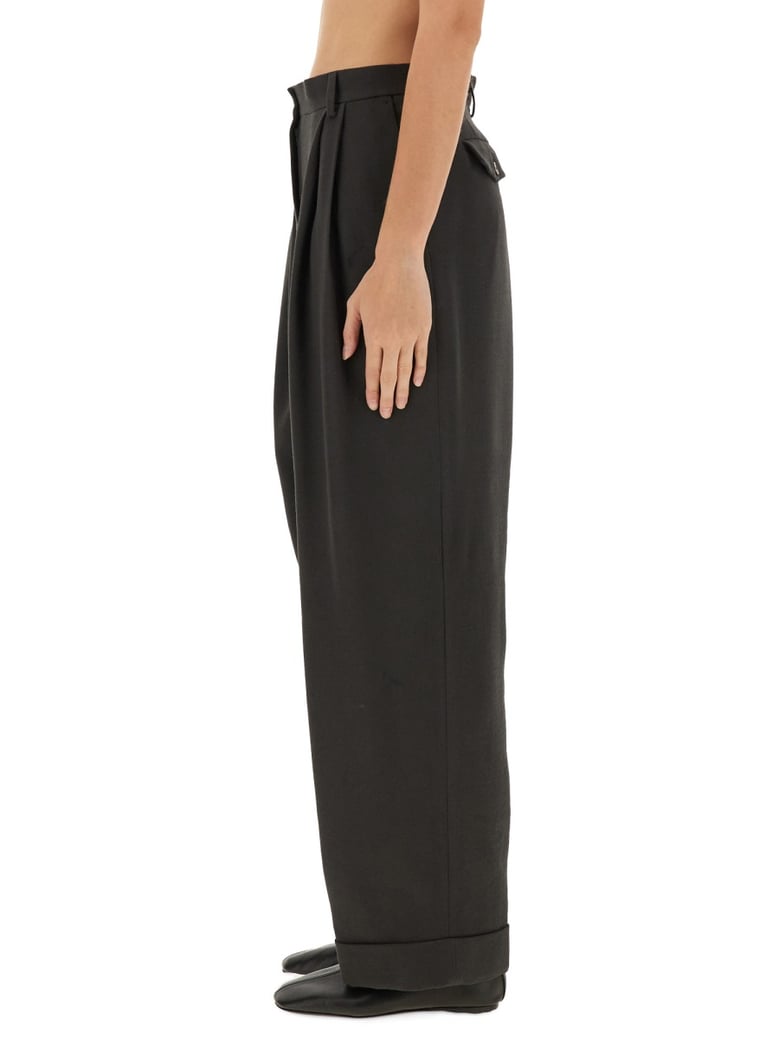 wool pants in grey by Selfnex