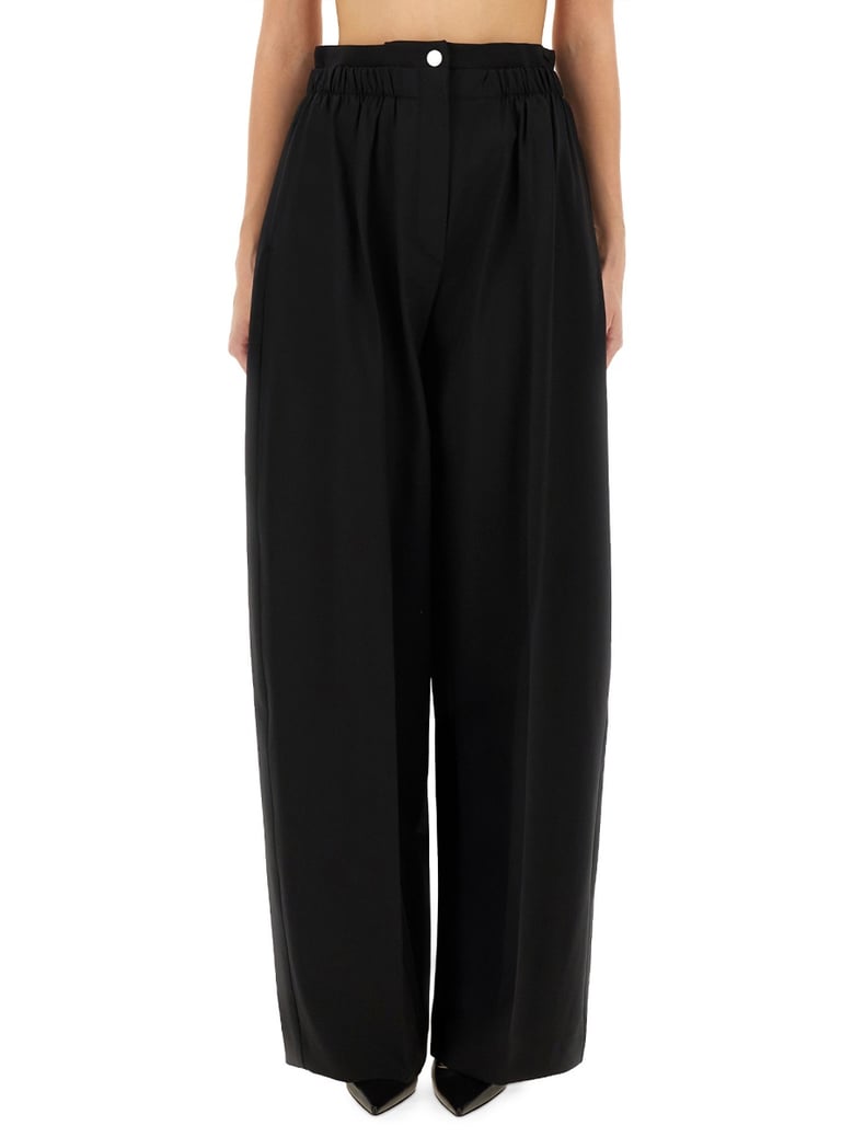 wide leg pants in black by Selfnex