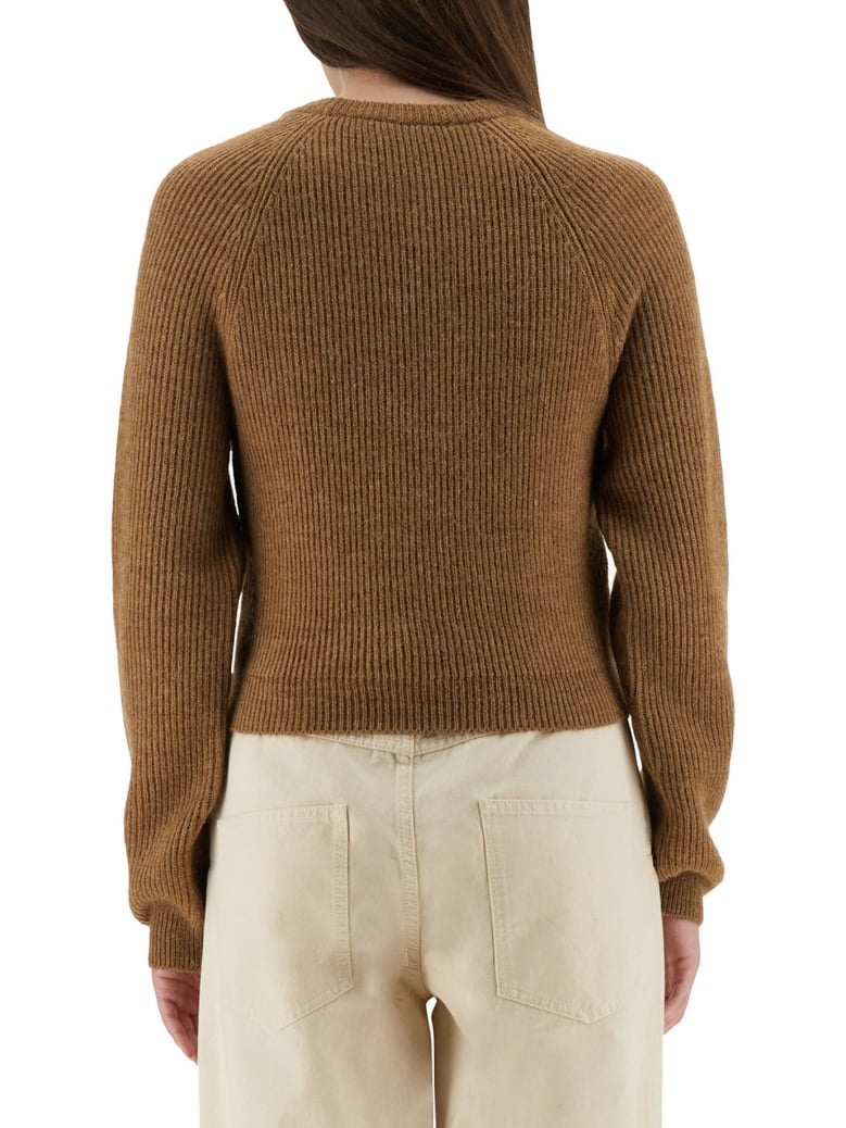 cropped shirt in brown by Selfnex