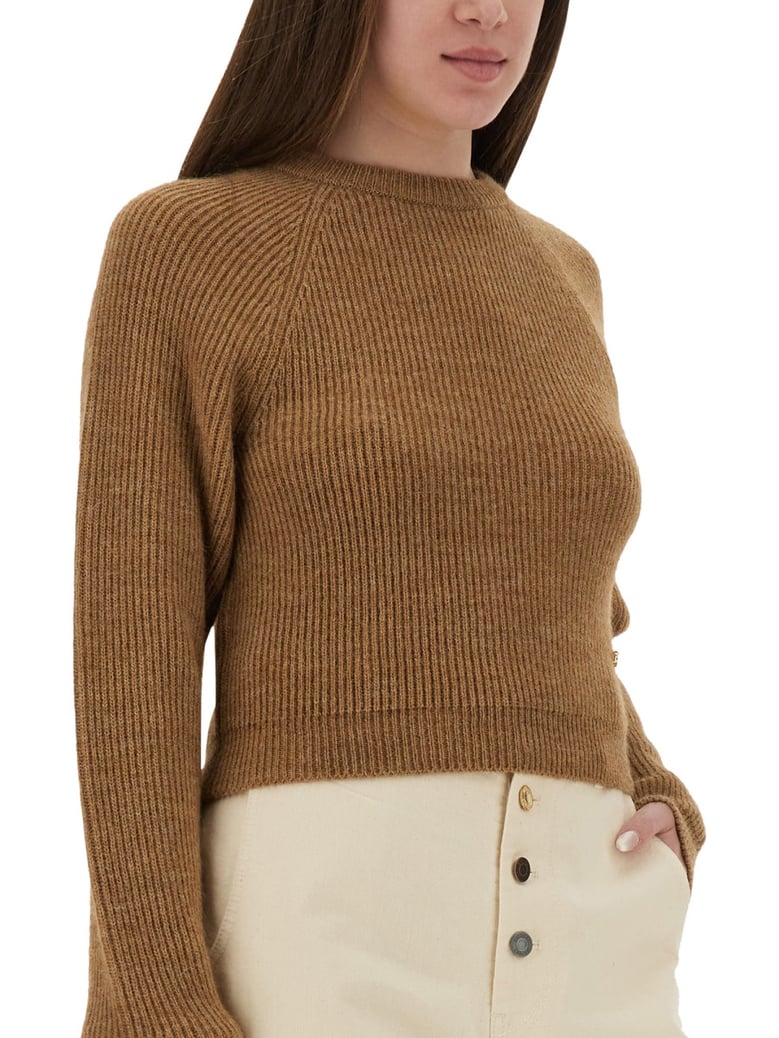 cropped shirt in brown by Selfnex