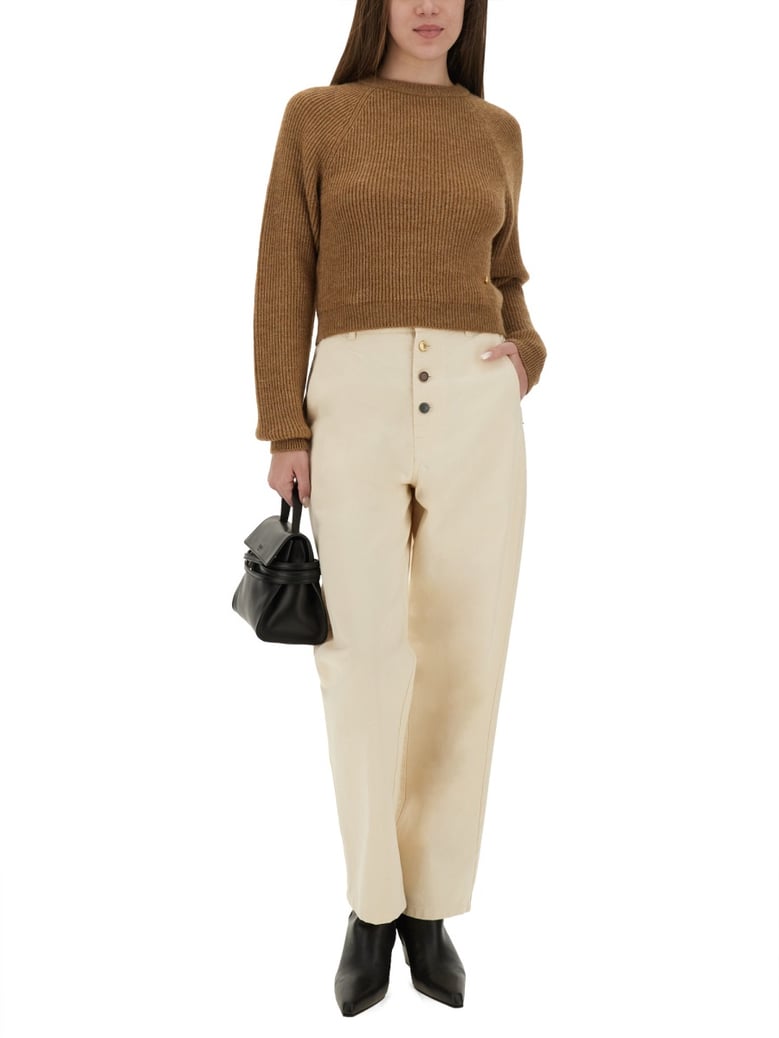 cropped shirt in brown by Selfnex
