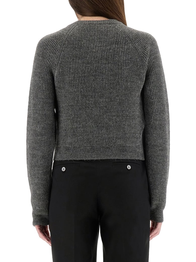 cropped shirt in grey by Selfnex