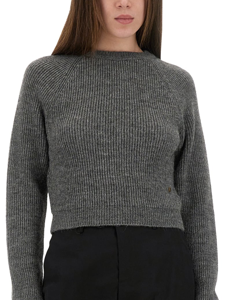 cropped shirt in grey by Selfnex