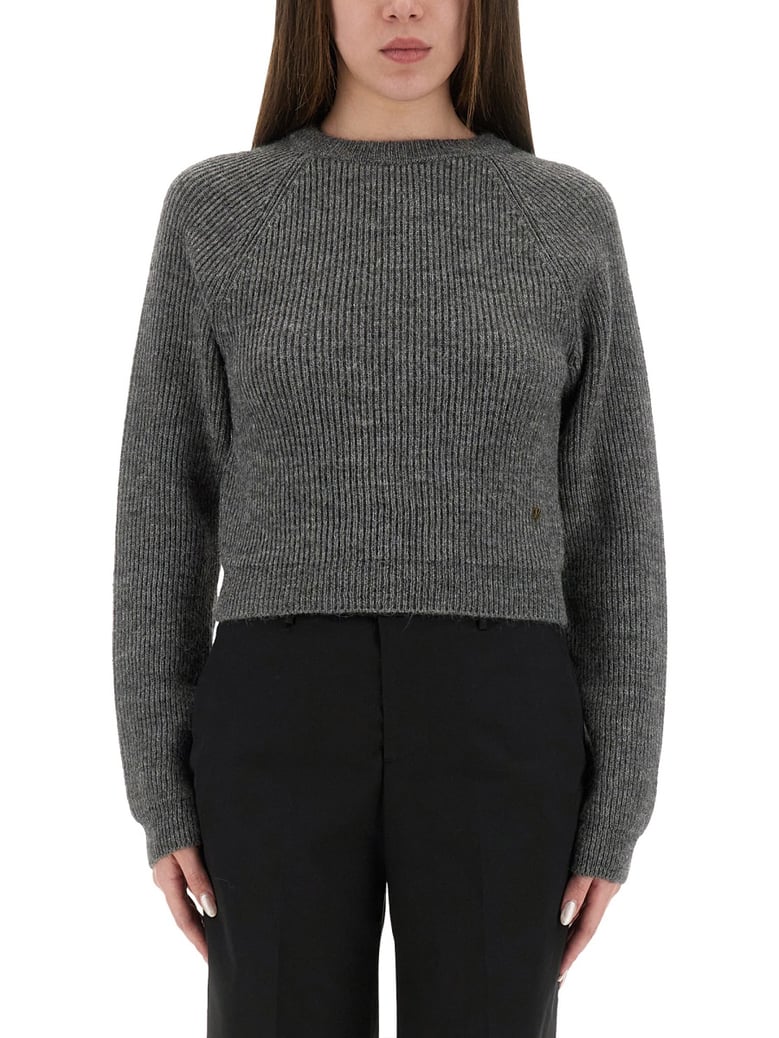 cropped shirt in grey by Selfnex