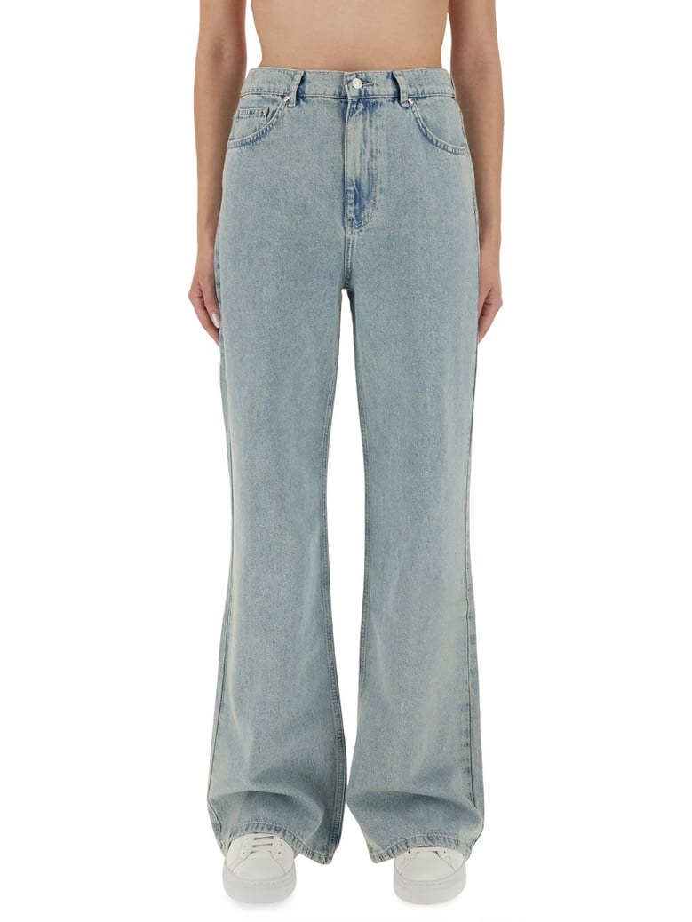 wide leg jeans in denim by Selfnex