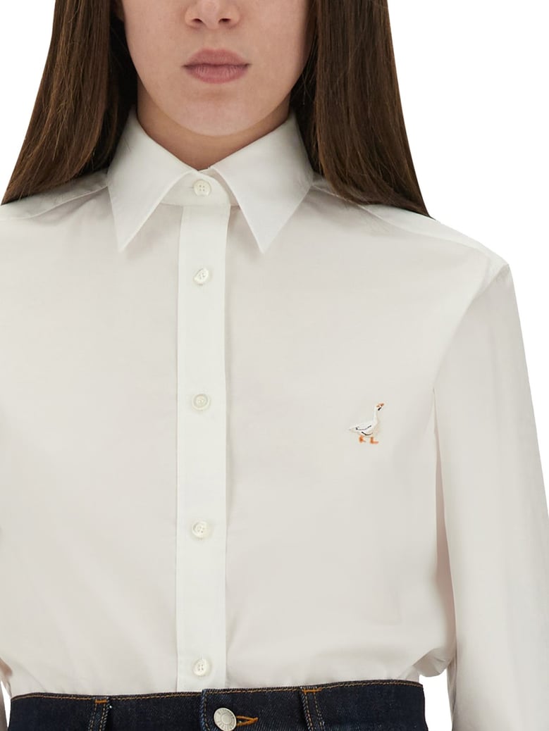 shirt with goose embroidery by Selfnex