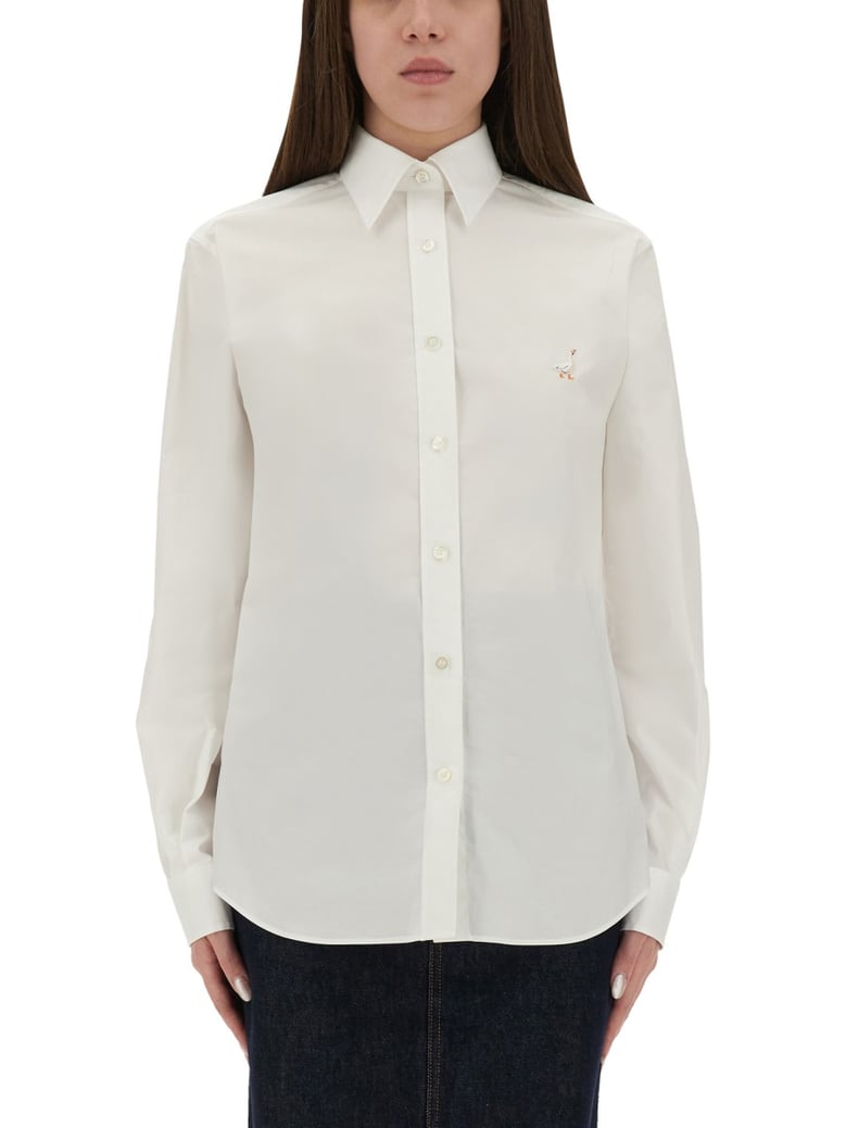 shirt with goose embroidery by Selfnex
