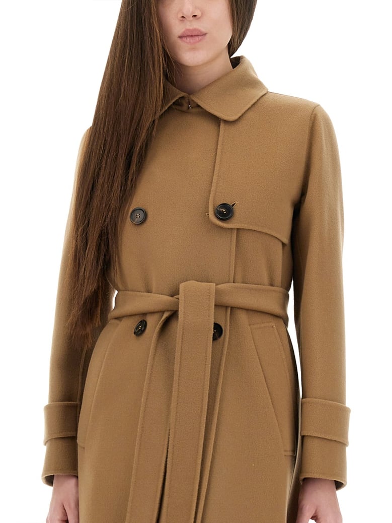 double-breasted coat sem beige by Selfnex