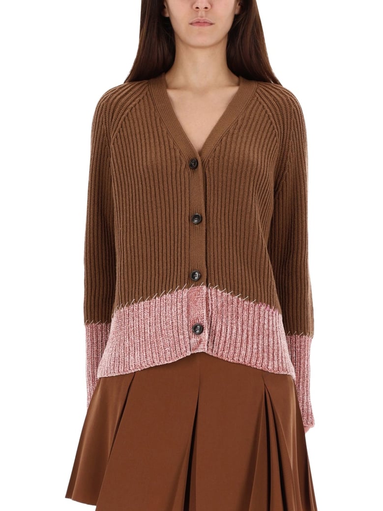 cardigan with color block pattern by Selfnex