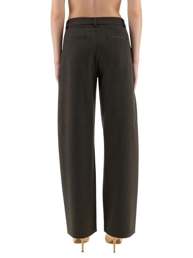 wide leg pants in grey by Selfnex