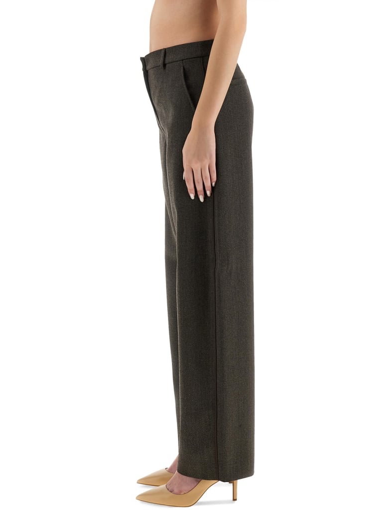 wide leg pants in grey by Selfnex