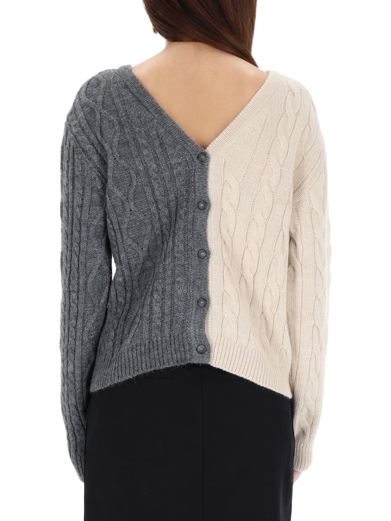 two-tone cardigan by Selfnex
