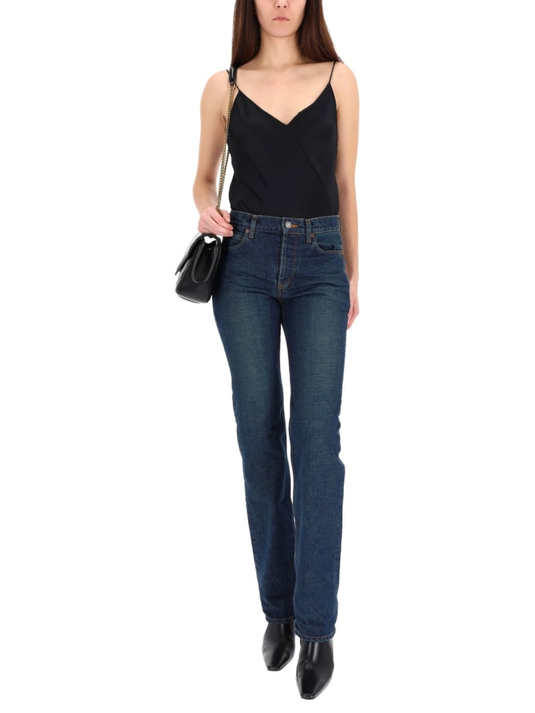 low waist jeans in blue cotton by Selfnex