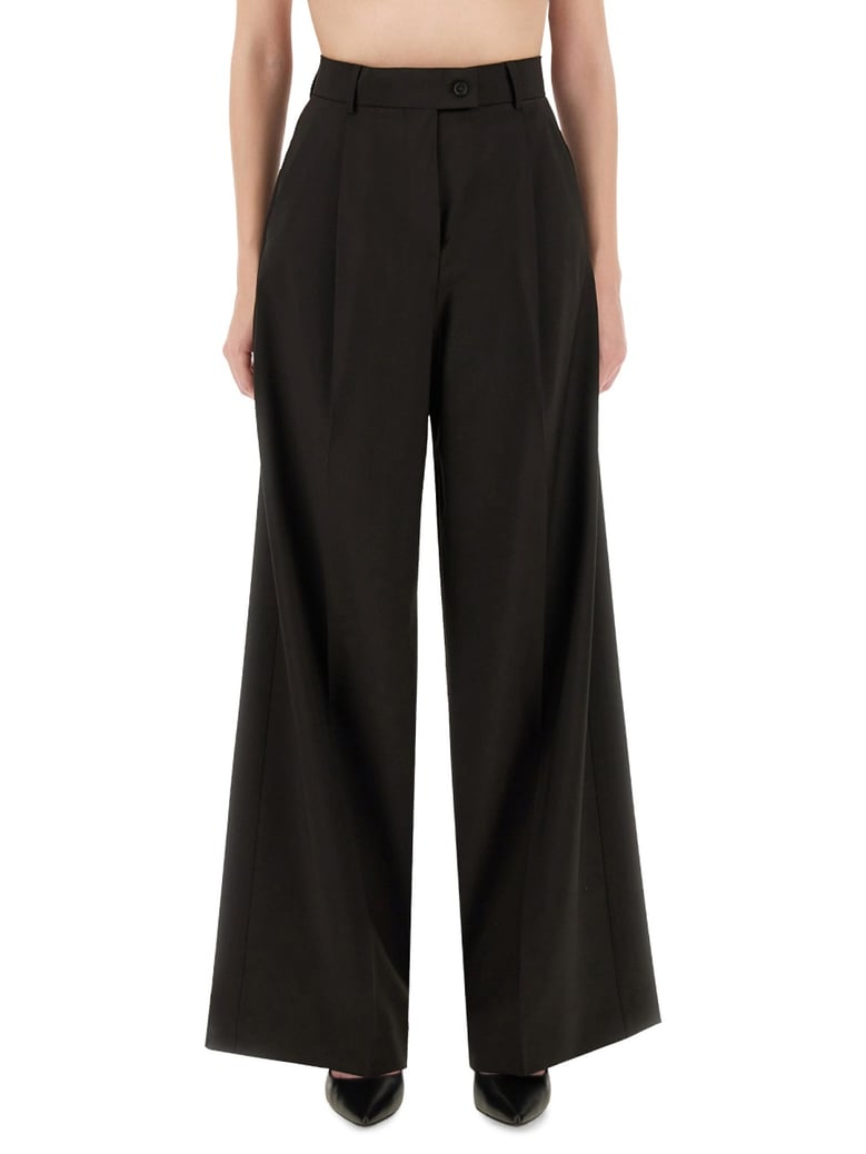 wide leg pants in brown by Selfnex