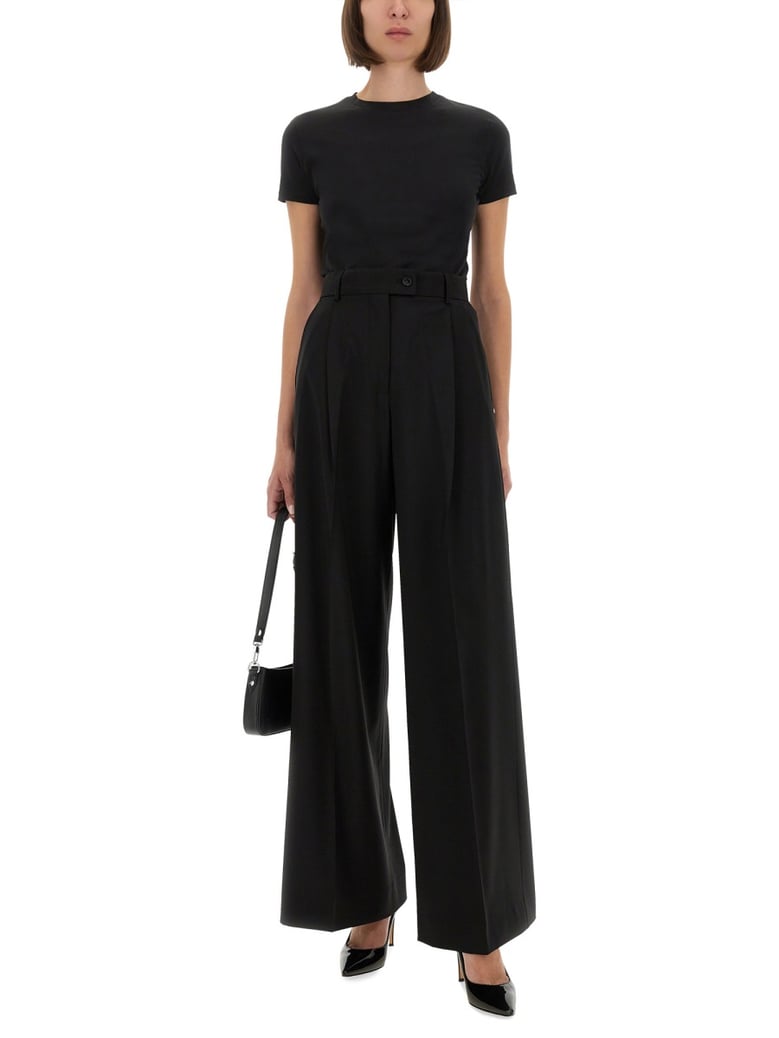 pants in black virgin wool by Selfnex