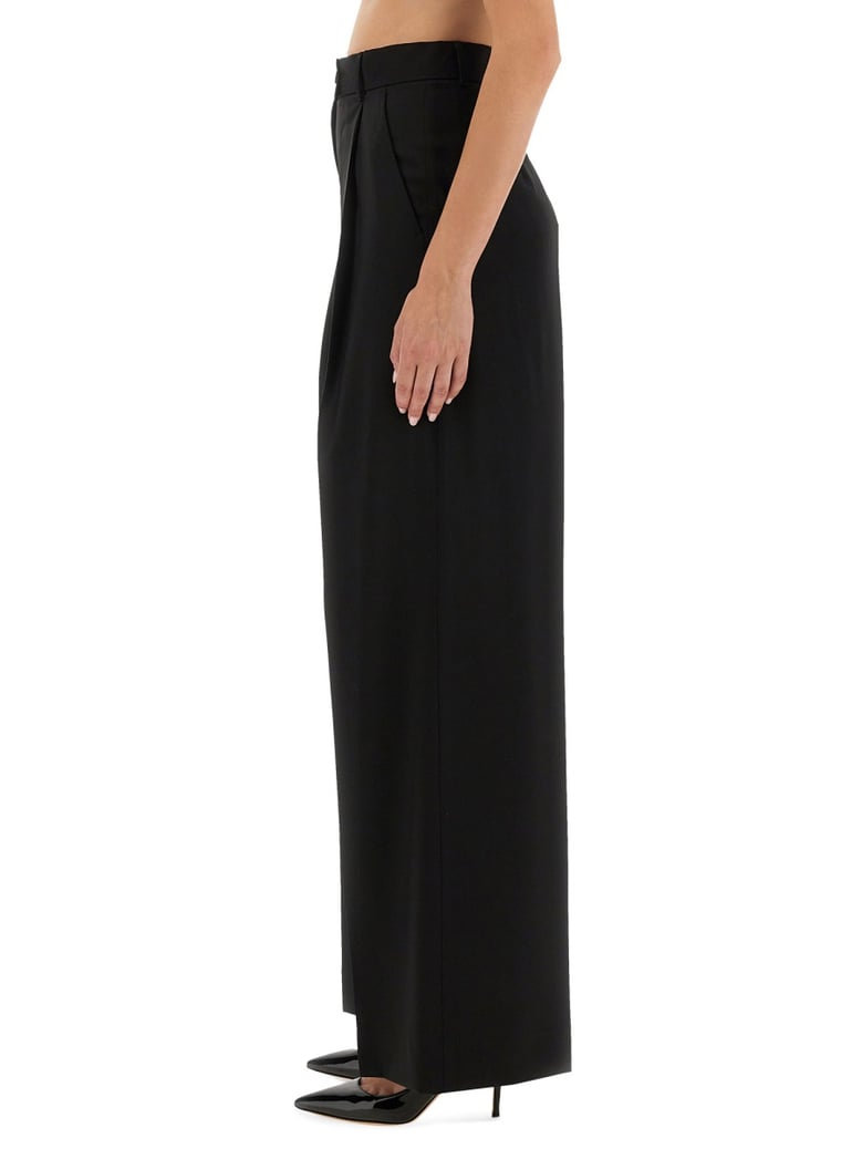 pants in black virgin wool by Selfnex