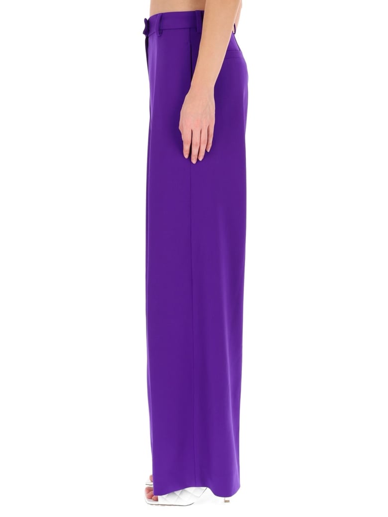 pants in purple wool blend by Selfnex