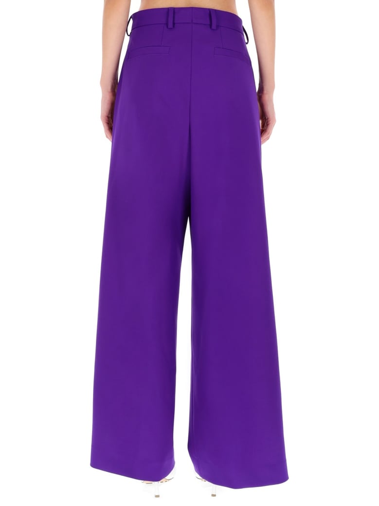 pants in purple wool blend by Selfnex