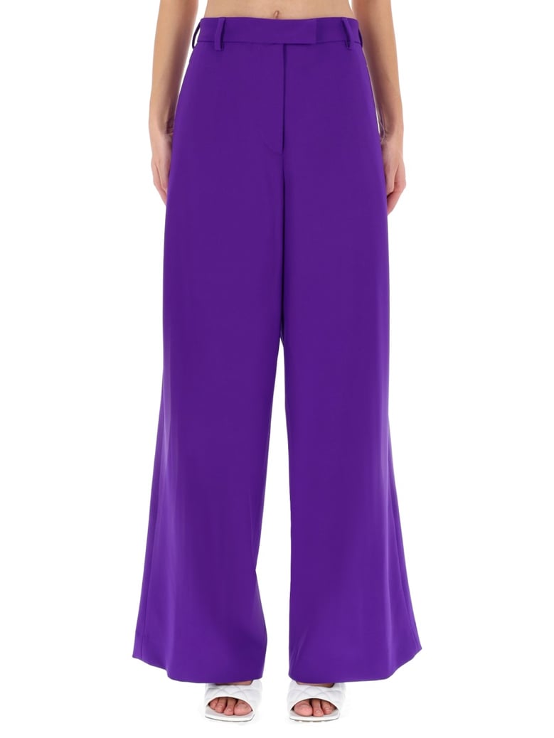 pants in purple wool blend by Selfnex
