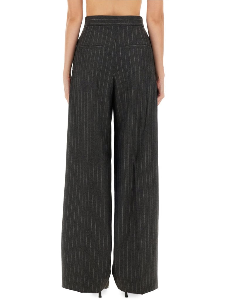 wide leg pants in charcoal by Selfnex