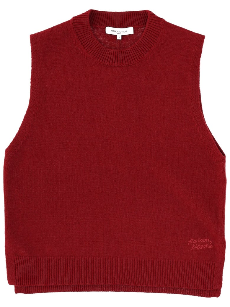 wool vest in bordeaux by Selfnex