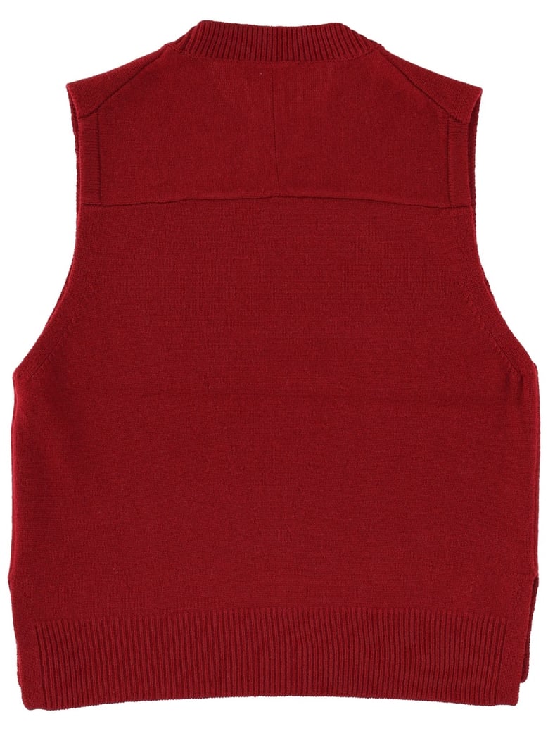 wool vest in bordeaux by Selfnex