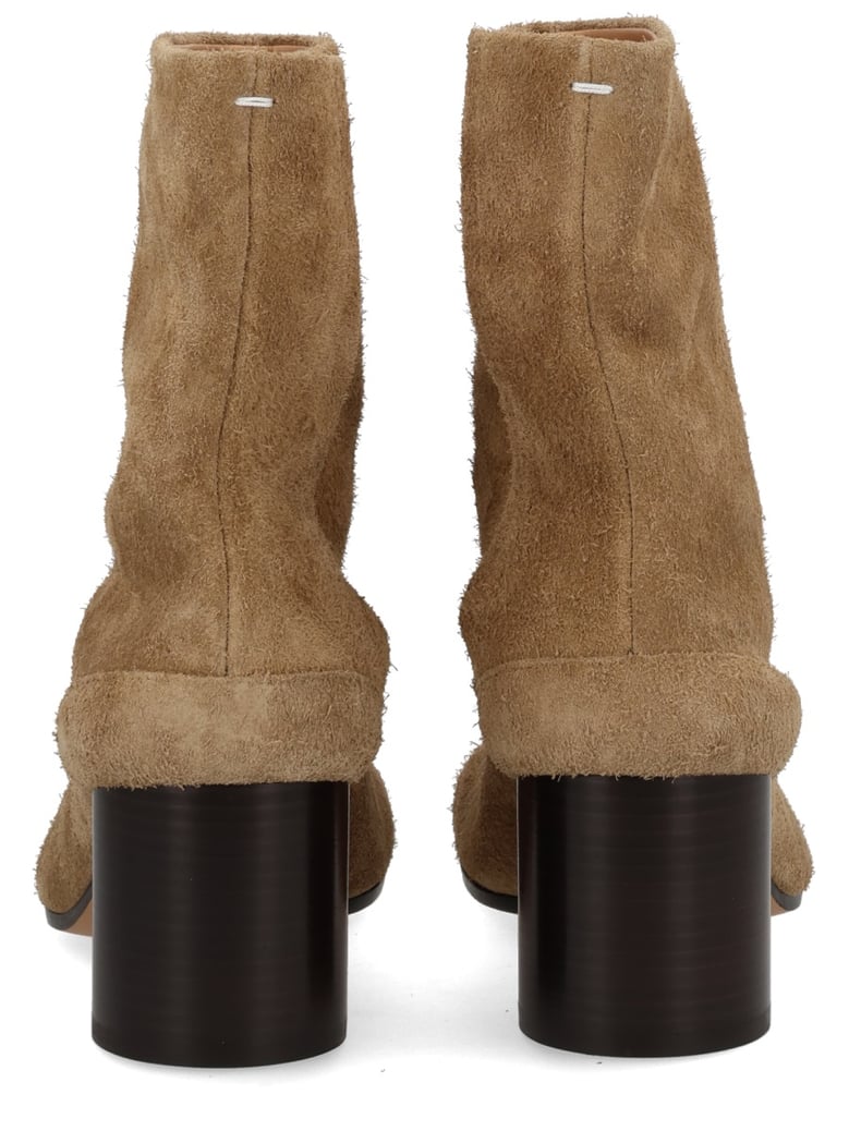 brown leather tab boots by Selfnex