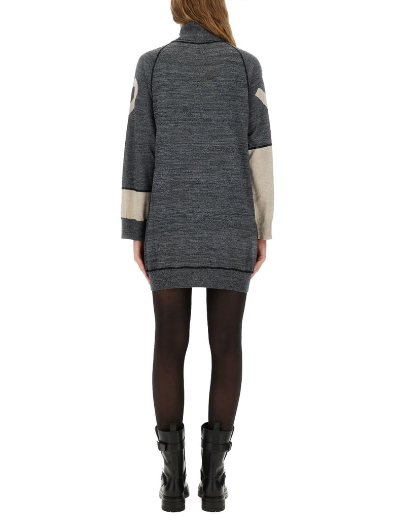 inlaid dress in grey by Selfnex