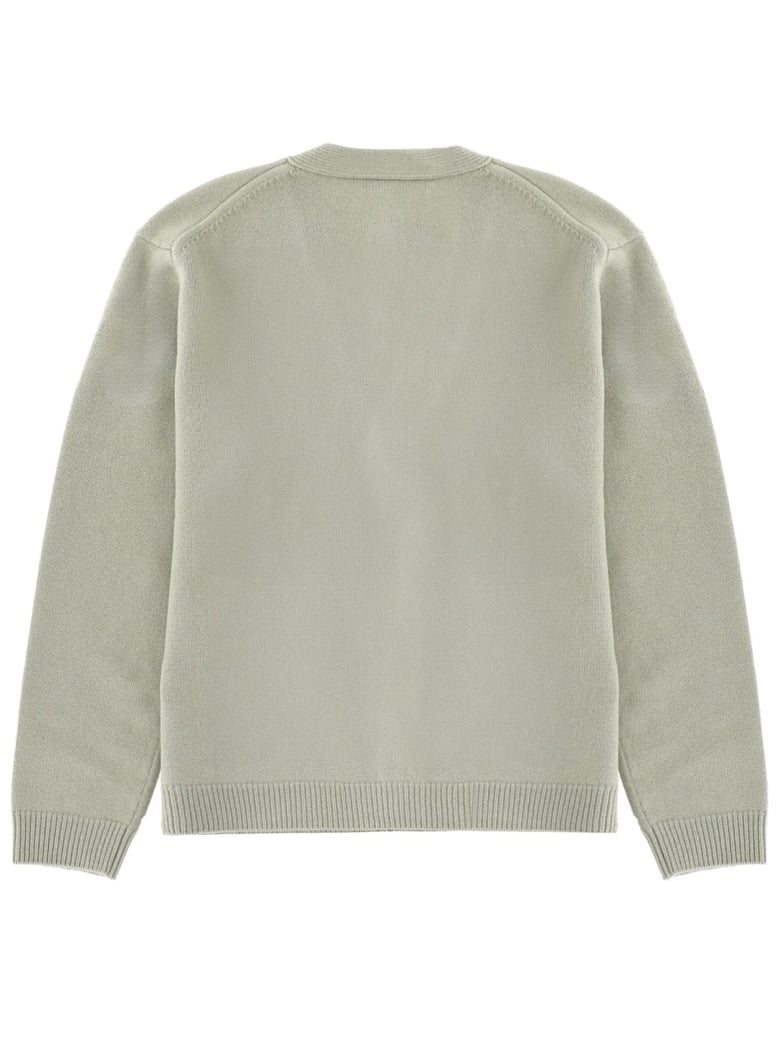cardigan in green merino extrafine wool by Selfnex