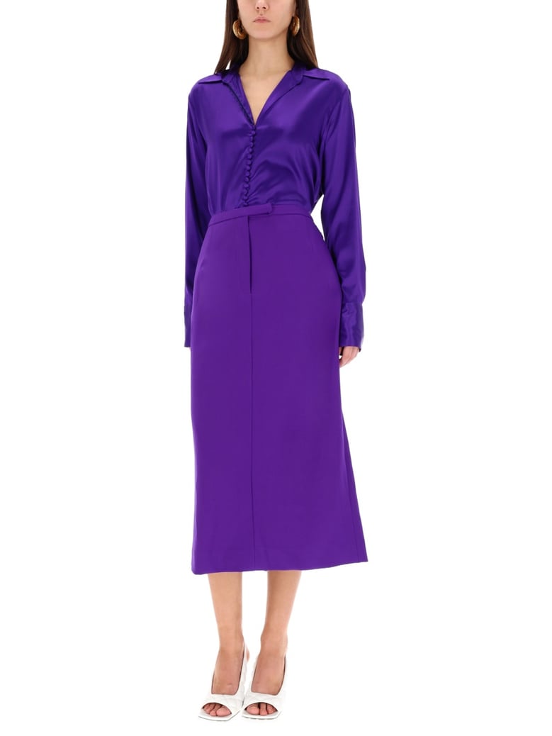 silk shirt in purple by Selfnex