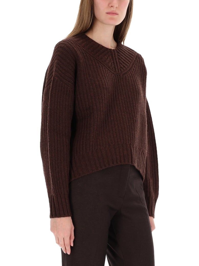 brown knit sweater by Selfnex