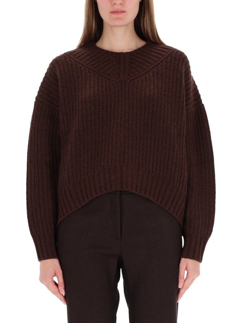 brown knit sweater by Selfnex