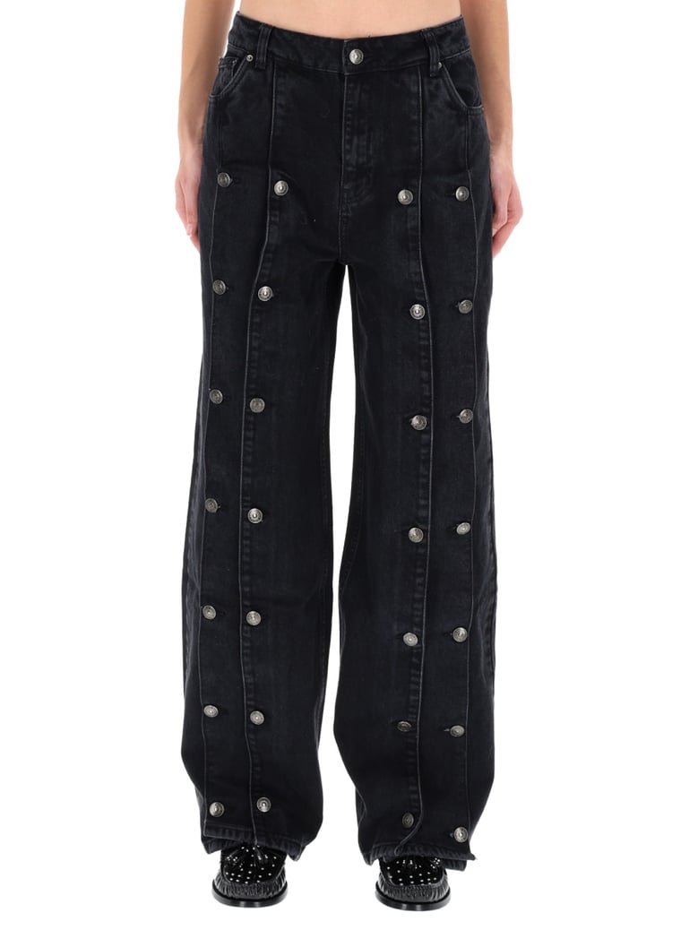 jeans with button detail by Selfnex