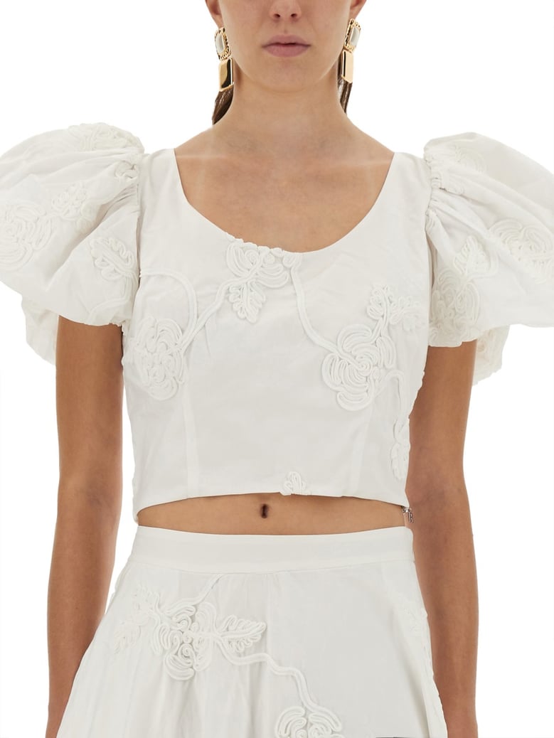 cotton top with puff sleeves by Selfnex