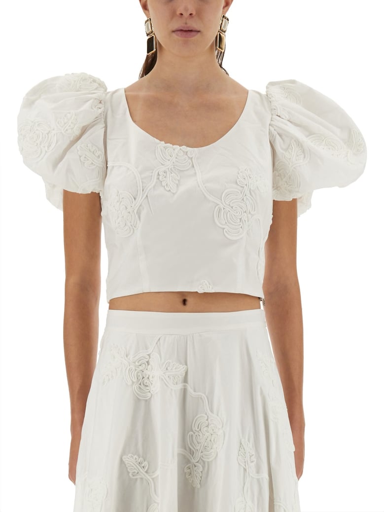 cotton top with puff sleeves by Selfnex