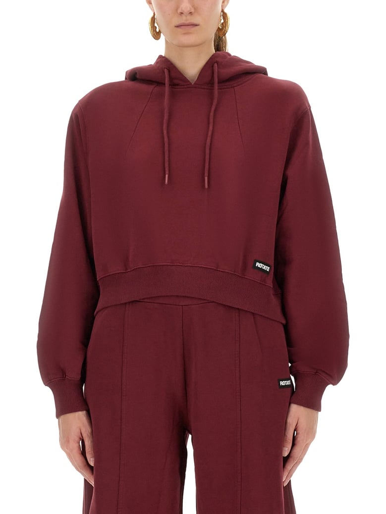 cropped terry back hoodie by Selfnex