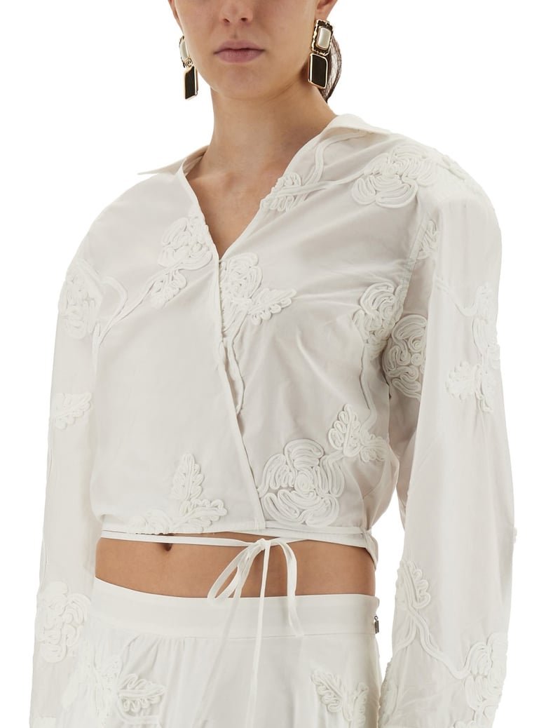 wrap-around shirt top by Selfnex