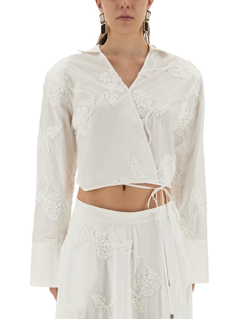 wrap-around shirt top by Selfnex